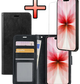 NoXx NoXx iPhone 17 Hoesje Bookcase Met Screenprotector - Zwart
