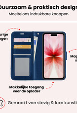 NoXx NoXx iPhone 17 Hoesje Bookcase Met 2x Screenprotector - Donkerblauw