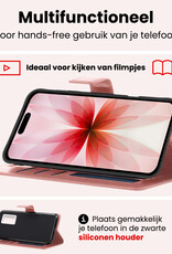 NoXx NoXx iPhone 17 Hoesje Bookcase Met 2x Screenprotector - Rose Goud