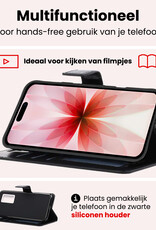 NoXx NoXx iPhone 17 Hoesje Bookcase Met 2x Screenprotector - Zwart