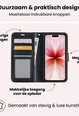 NoXx NoXx iPhone 17 Hoesje Bookcase Met 2x Screenprotector - Zwart