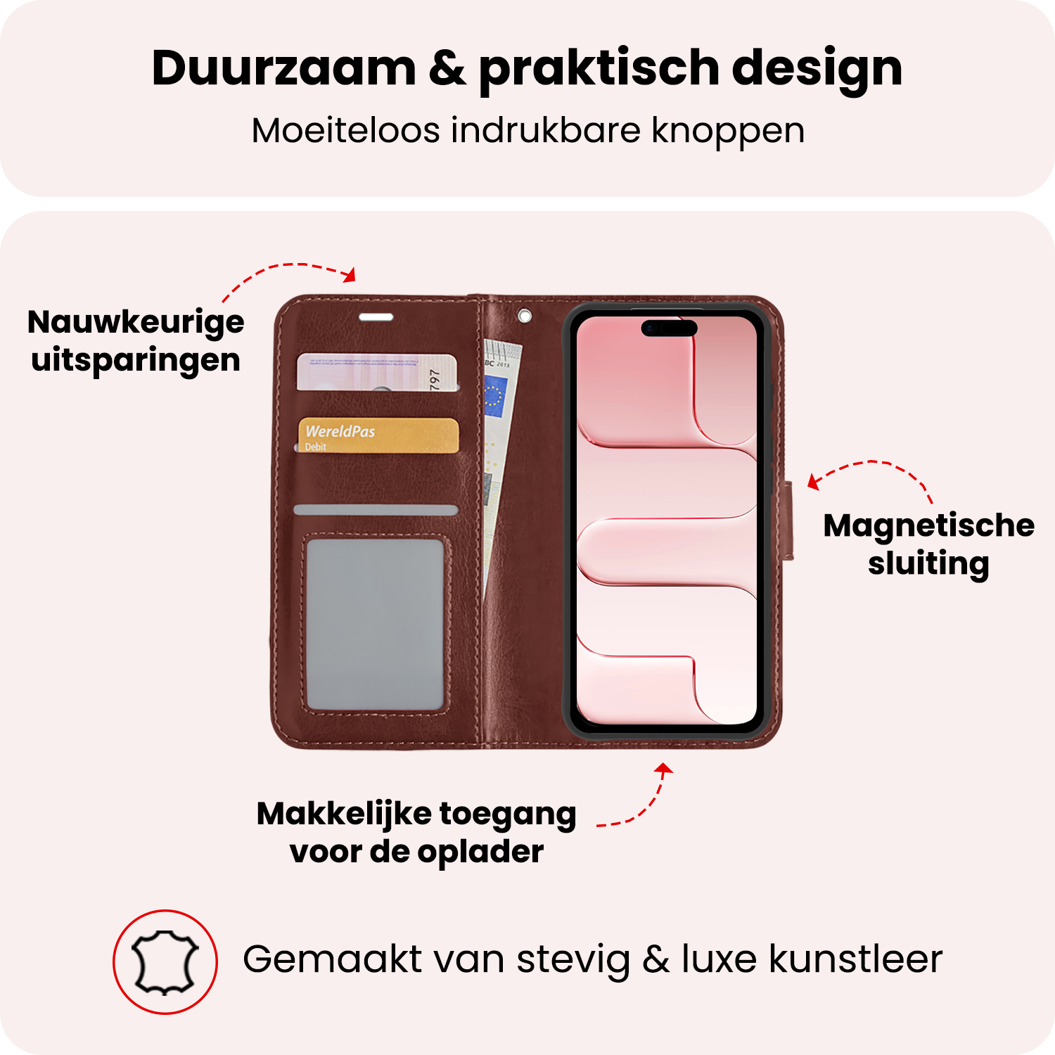 NoXx NoXx iPhone Air Hoesje Bookcase - Bruin