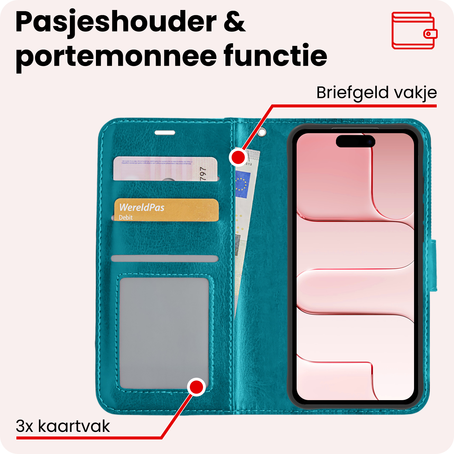 NoXx NoXx iPhone Air Hoesje Bookcase - Turquoise