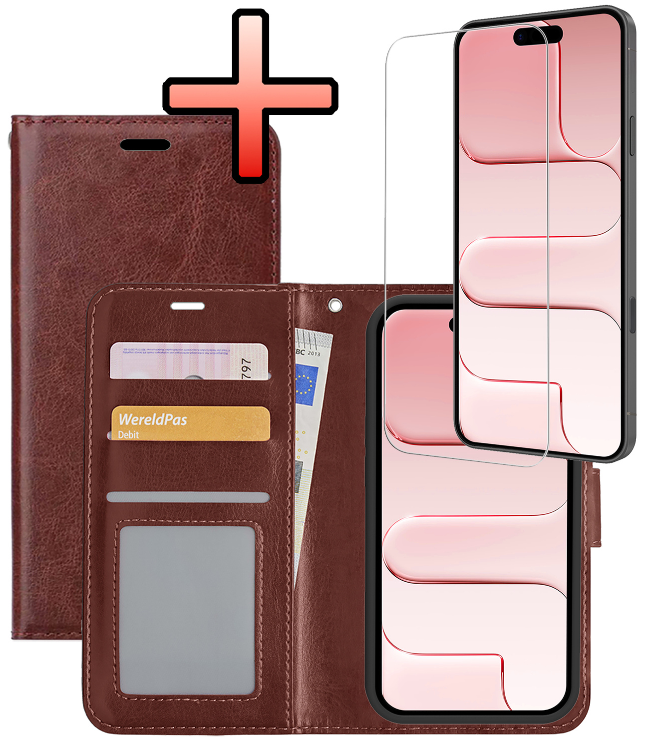 NoXx NoXx iPhone Air Hoesje Bookcase Met Screenprotector - Bruin