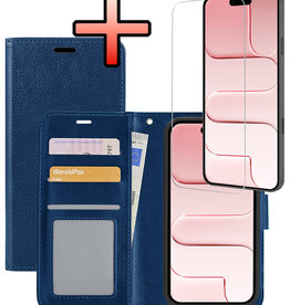 NoXx NoXx iPhone Air Hoesje Bookcase Met Screenprotector - Donkerblauw