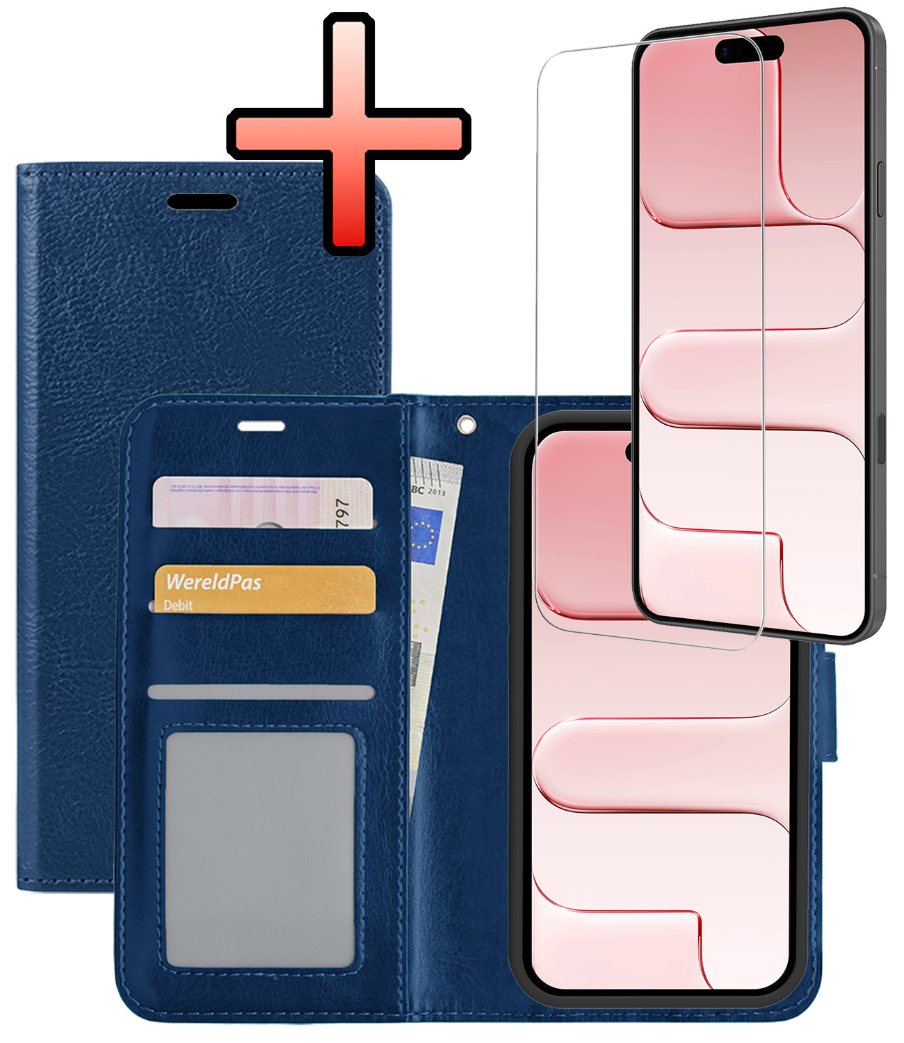 NoXx NoXx iPhone Air Hoesje Bookcase Met Screenprotector - Donkerblauw