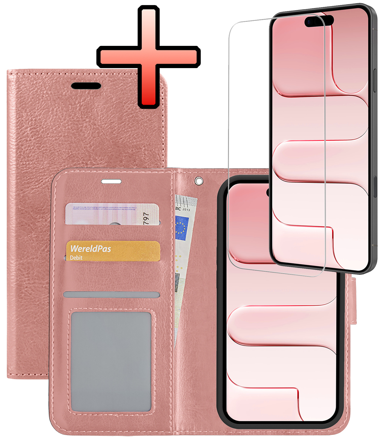 NoXx NoXx iPhone Air Hoesje Bookcase Met Screenprotector - Rose Goud