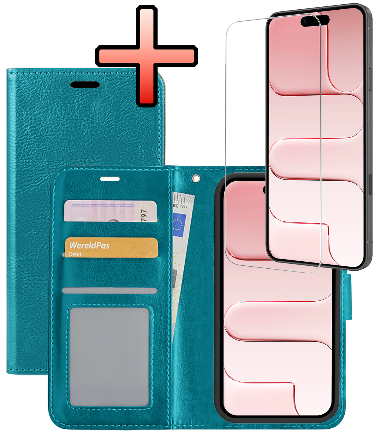 NoXx NoXx iPhone Air Hoesje Bookcase Met Screenprotector - Turquoise