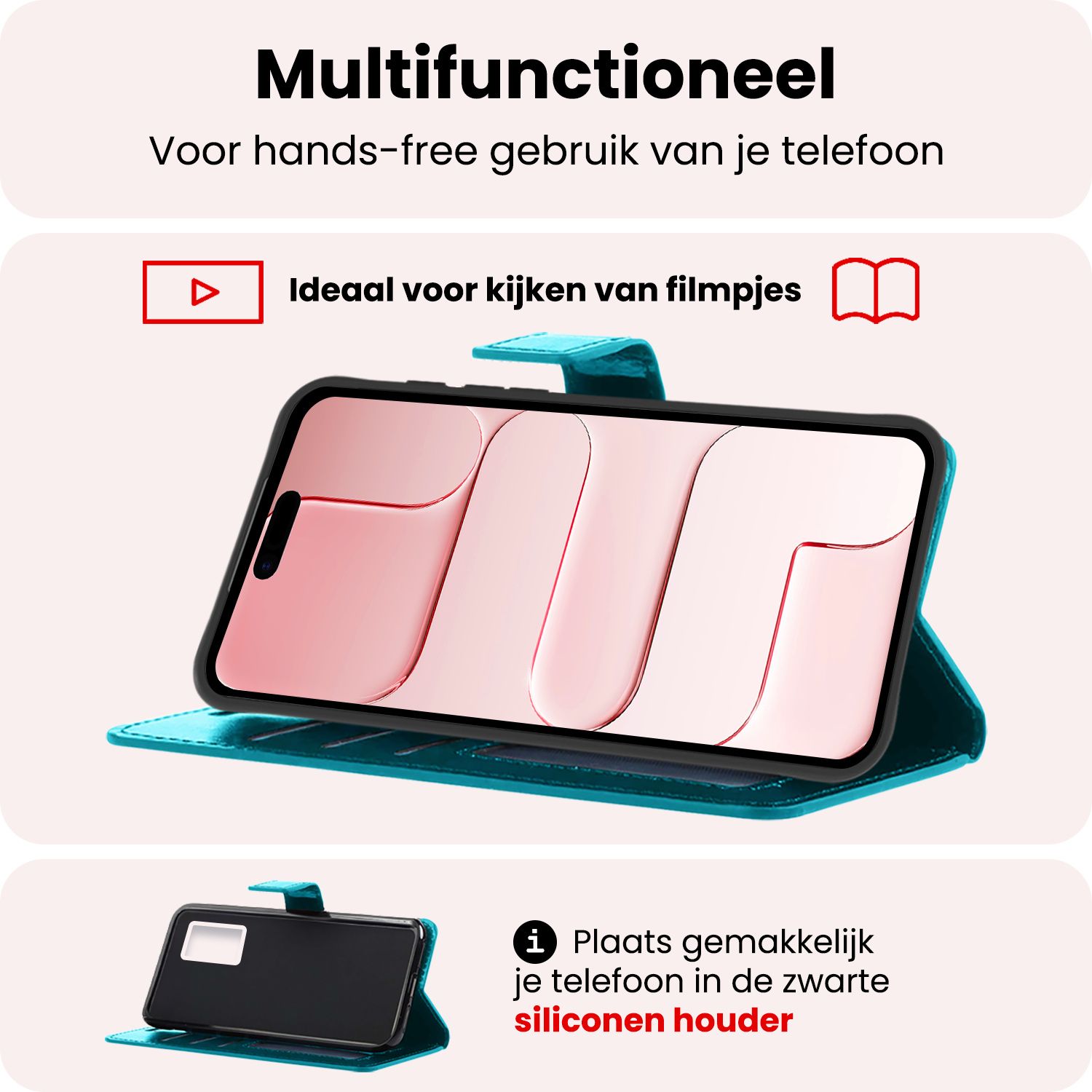 NoXx NoXx iPhone Air Hoesje Bookcase Met Screenprotector - Turquoise