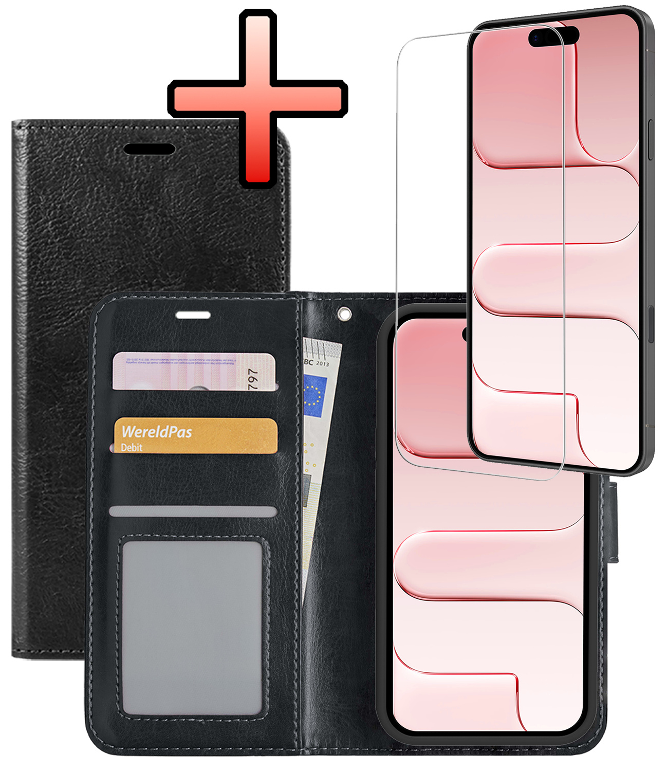 NoXx NoXx iPhone Air Hoesje Bookcase Met Screenprotector - Zwart