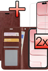 NoXx NoXx iPhone Air Hoesje Bookcase Met 2x Screenprotector - Bruin
