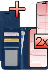 NoXx NoXx iPhone Air Hoesje Bookcase Met 2x Screenprotector - Donkerblauw
