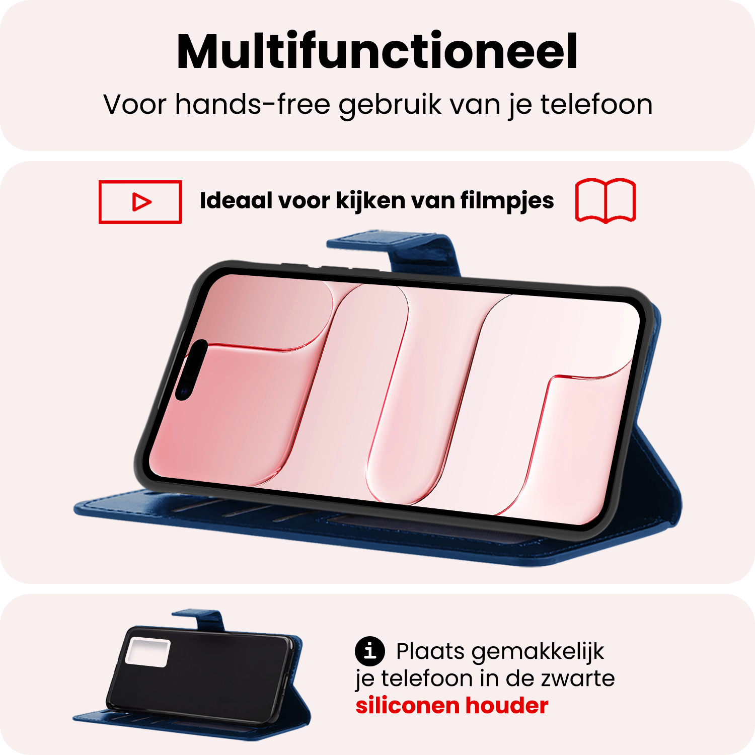 NoXx NoXx iPhone Air Hoesje Bookcase Met 2x Screenprotector - Donkerblauw