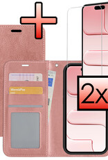 NoXx NoXx iPhone Air Hoesje Bookcase Met 2x Screenprotector - Rose Goud