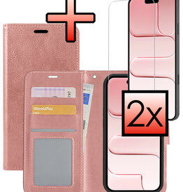 NoXx NoXx iPhone Air Hoesje Bookcase Met 2x Screenprotector - Rose Goud