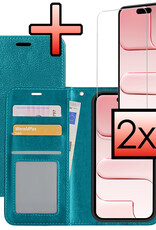 NoXx NoXx iPhone Air Hoesje Bookcase Met 2x Screenprotector - Turquoise