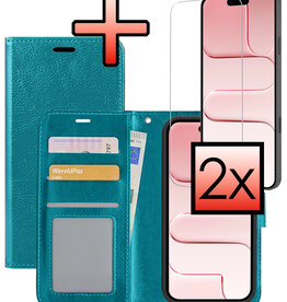 NoXx NoXx iPhone Air Hoesje Bookcase Met 2x Screenprotector - Turquoise
