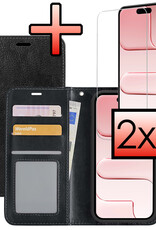 NoXx NoXx iPhone Air Hoesje Bookcase Met 2x Screenprotector - Zwart