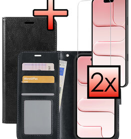 NoXx NoXx iPhone Air Hoesje Bookcase Met 2x Screenprotector - Zwart