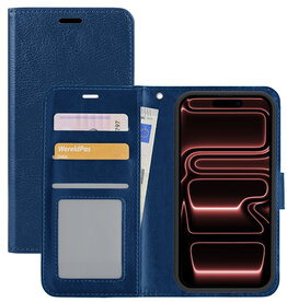 NoXx NoXx iPhone 17 Pro Hoesje Bookcase - Donkerblauw