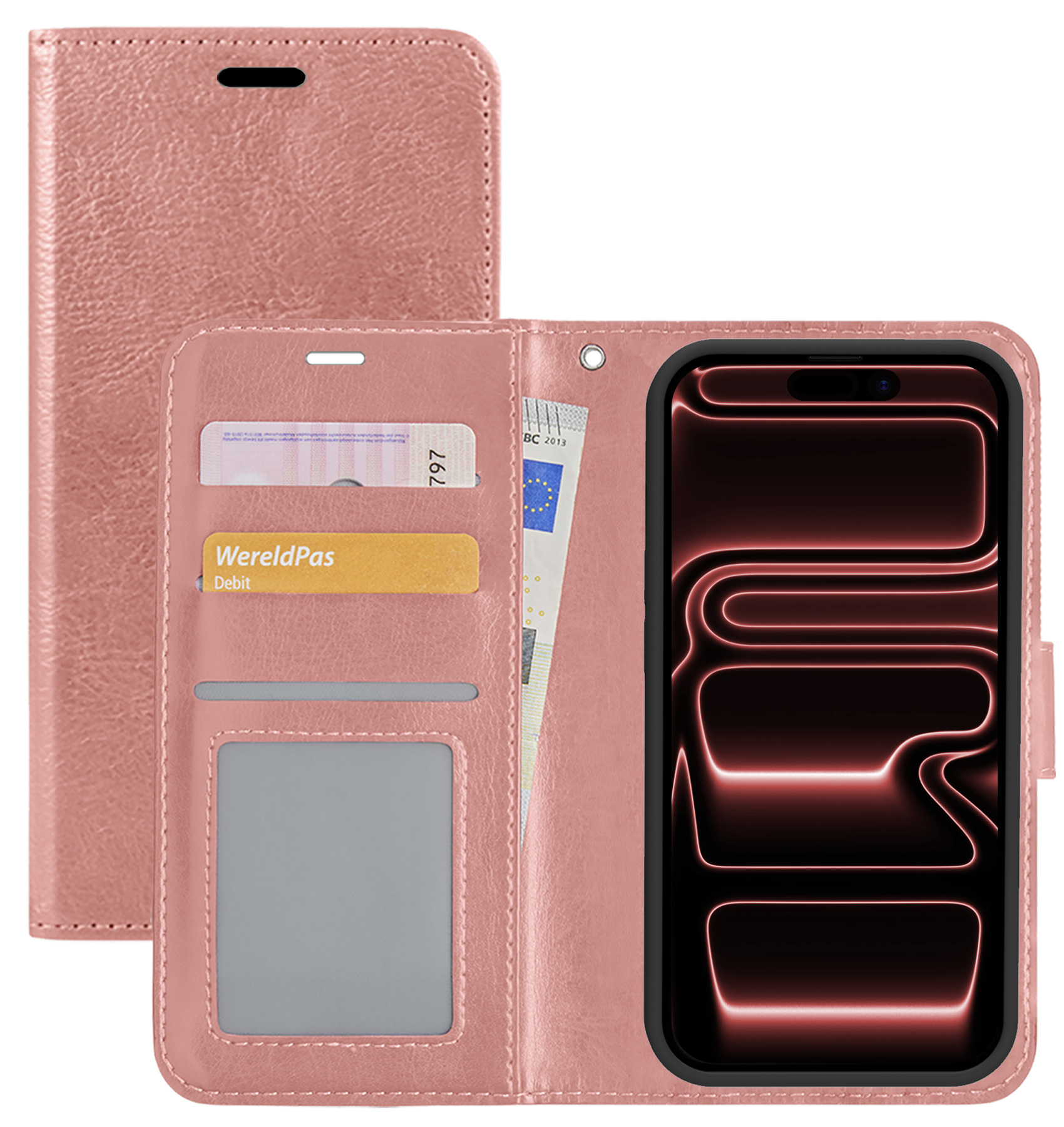 NoXx NoXx iPhone 17 Pro Hoesje Bookcase - Rose Goud