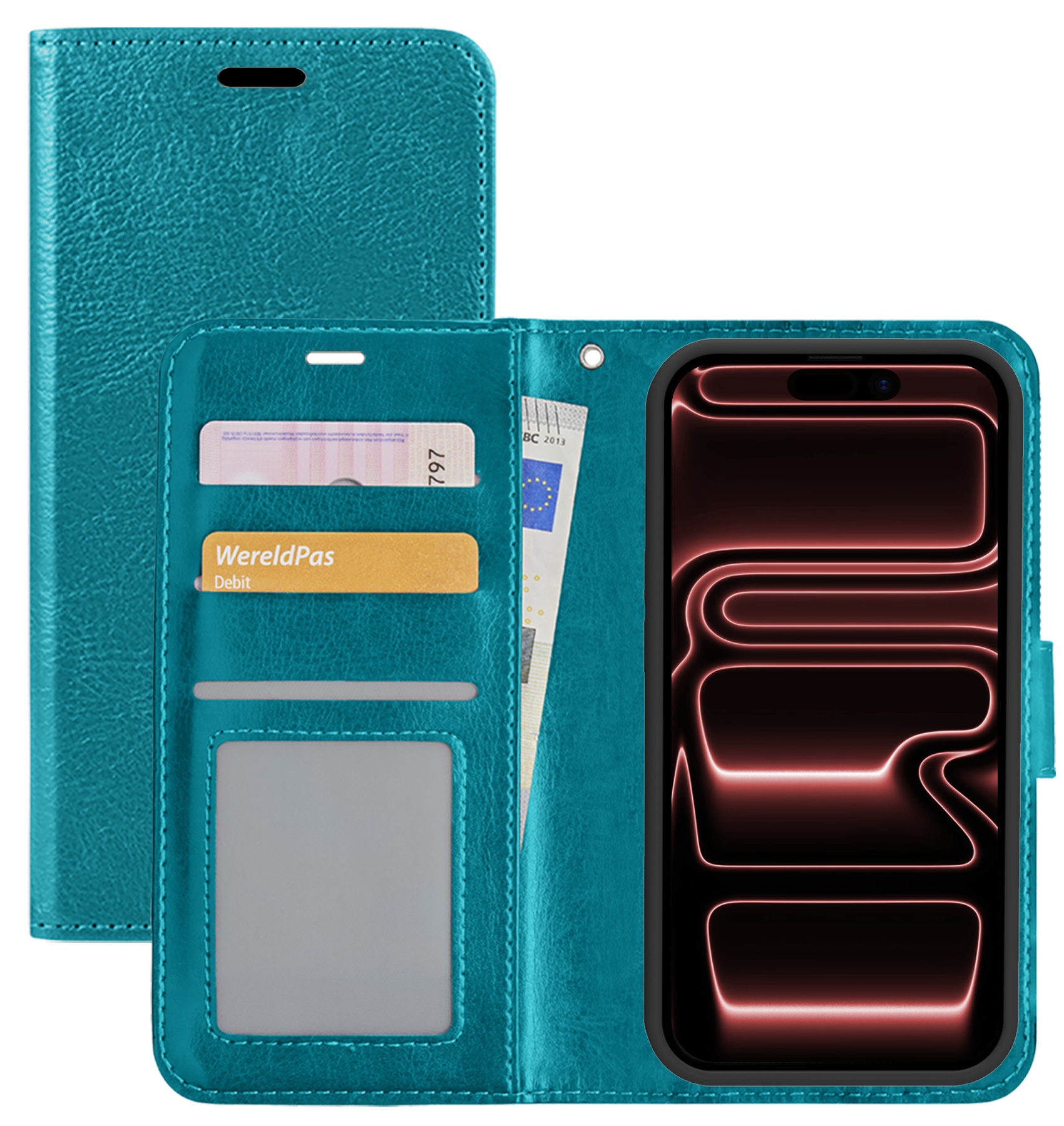 NoXx NoXx iPhone 17 Pro Hoesje Bookcase - Turquoise