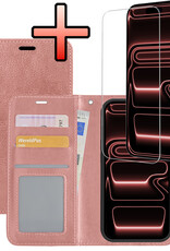 NoXx NoXx iPhone 17 Pro Hoesje Bookcase Met Screenprotector - Rose Goud