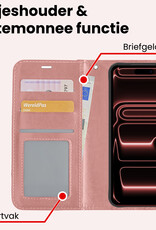 NoXx NoXx iPhone 17 Pro Hoesje Bookcase Met Screenprotector - Rose Goud