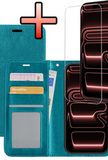 NoXx NoXx iPhone 17 Pro Hoesje Bookcase Met Screenprotector - Turquoise