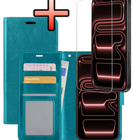 NoXx NoXx iPhone 17 Pro Hoesje Bookcase Met Screenprotector - Turquoise
