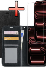 NoXx NoXx iPhone 17 Pro Hoesje Bookcase Met Screenprotector - Zwart