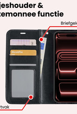 NoXx NoXx iPhone 17 Pro Hoesje Bookcase Met 2x Screenprotector - Zwart