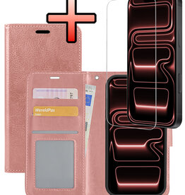 NoXx NoXx iPhone 17 Pro Max Hoesje Bookcase Met Screenprotector - Rose Goud