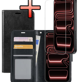 NoXx NoXx iPhone 17 Pro Max Hoesje Bookcase Met Screenprotector - Zwart