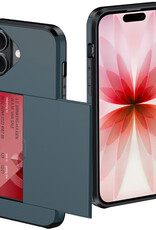 NoXx NoXx iPhone 17 Hoesje Pashouder Hard - Donker Blauw