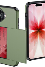 NoXx NoXx iPhone 17 Hoesje Pashouder Hard - Donker Groen