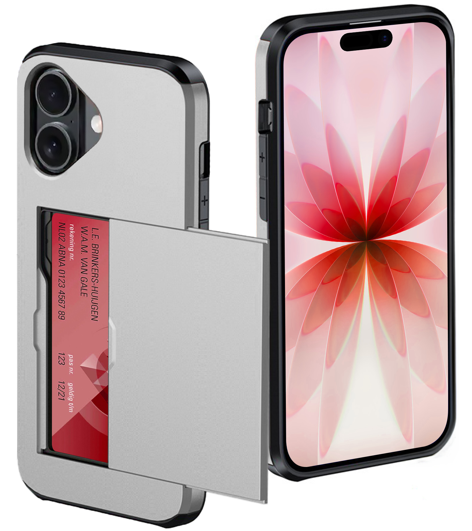 NoXx NoXx iPhone 17 Hoesje Pashouder Hard - Grijs