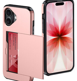 NoXx NoXx iPhone 17 Hoesje Pashouder Hard - Rosé Goud