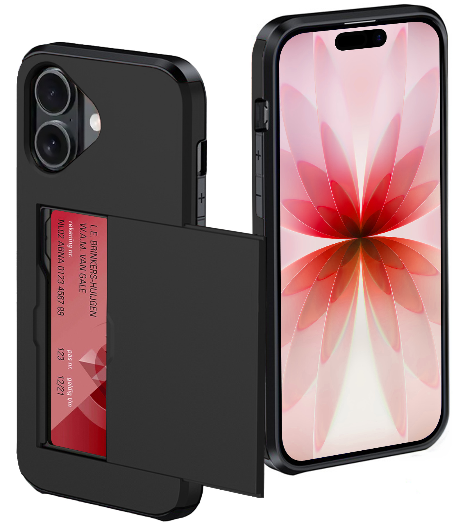 NoXx NoXx iPhone 17 Hoesje Pashouder Hard - Zwart