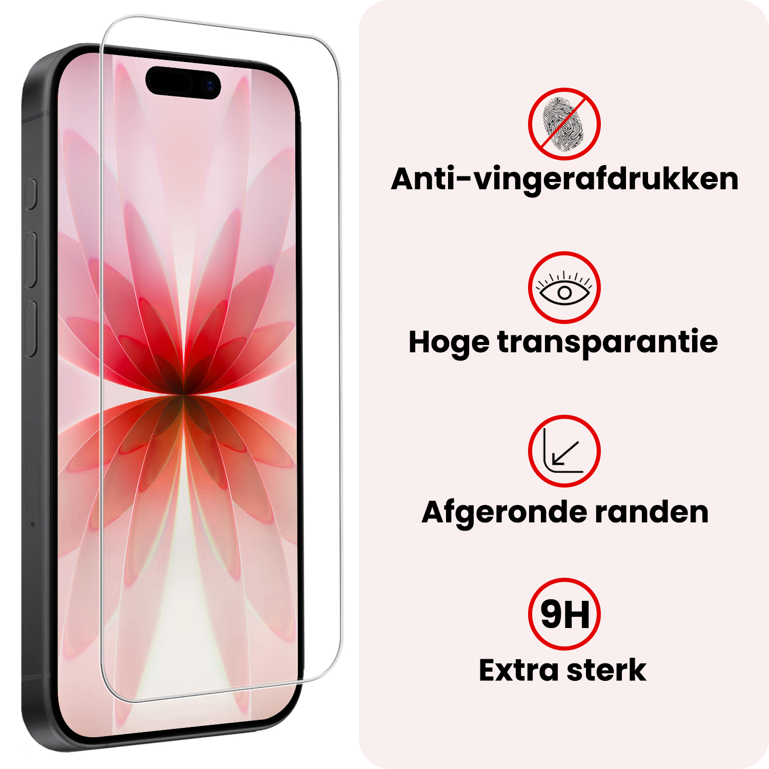 NoXx NoXx iPhone 17 Hoesje Pashouder Hard Met Screenprotector - Rosé Goud