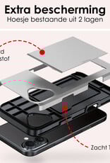 NoXx NoXx iPhone 17 Hoesje Pashouder Hard Met 2x Screenprotector - Grijs