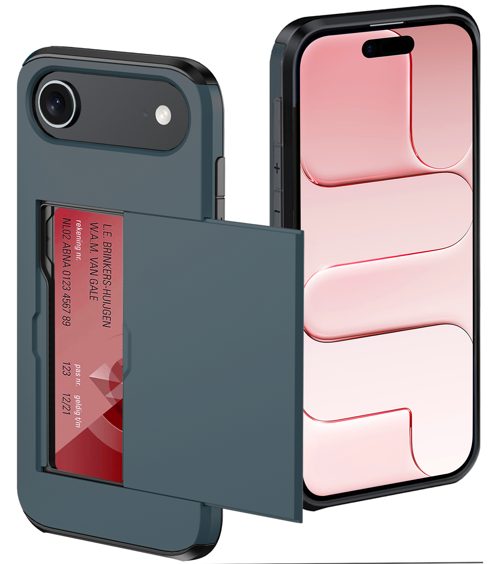 NoXx NoXx iPhone Air Hoesje Pashouder Hard - Donker Blauw