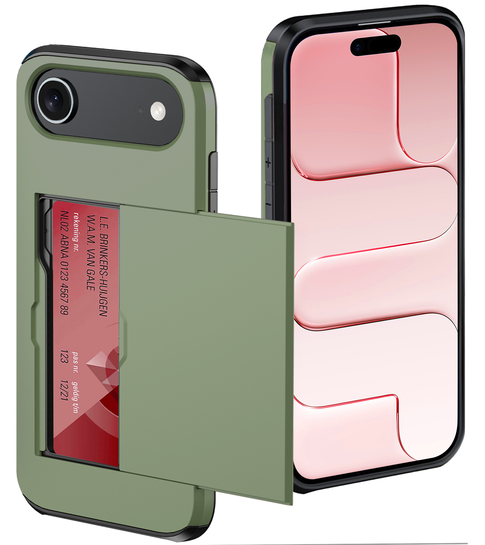 NoXx NoXx iPhone Air Hoesje Pashouder Hard - Donker Groen