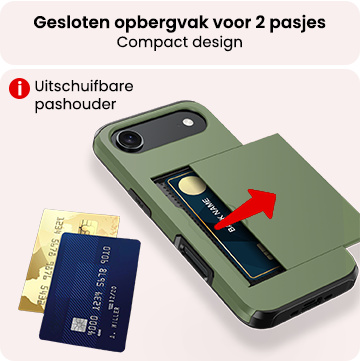 NoXx NoXx iPhone Air Hoesje Pashouder Hard - Donker Groen