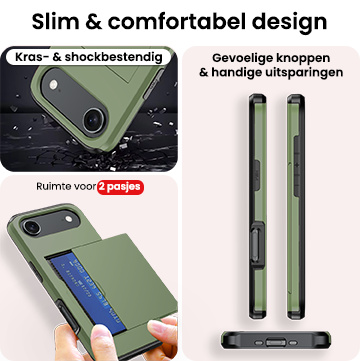 NoXx NoXx iPhone Air Hoesje Pashouder Hard - Donker Groen