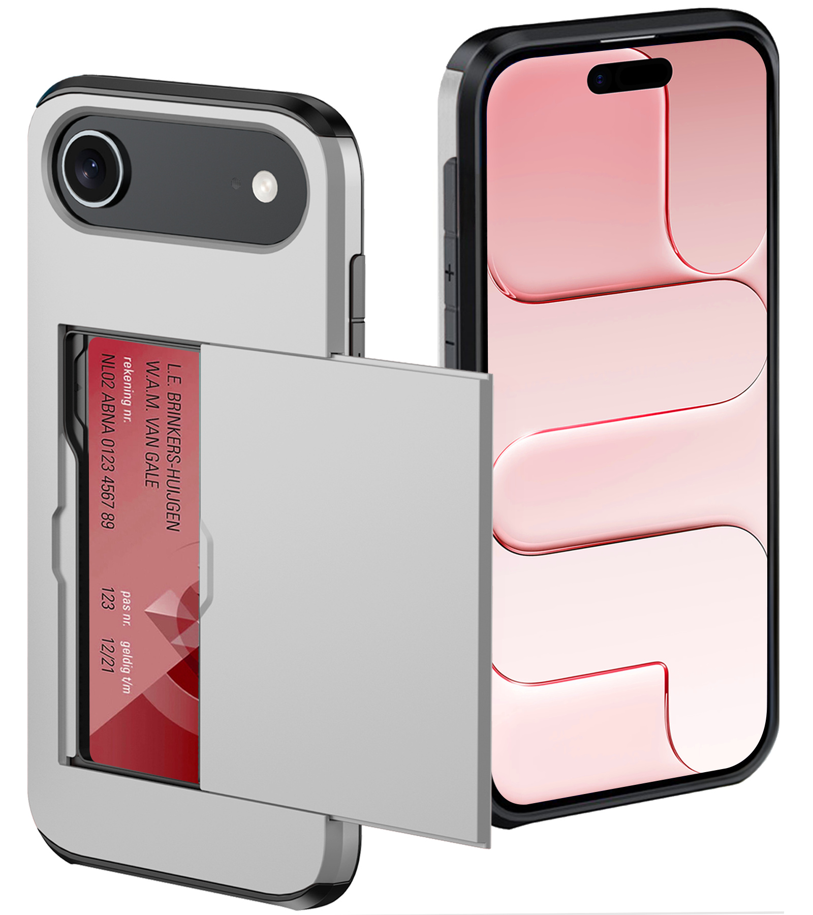 NoXx NoXx iPhone Air Hoesje Pashouder Hard - Grijs