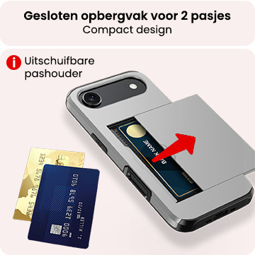 NoXx NoXx iPhone Air Hoesje Pashouder Hard - Grijs