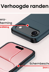NoXx NoXx iPhone Air Hoesje Pashouder Hard Met Screenprotector - Donker Blauw