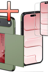 NoXx NoXx iPhone Air Hoesje Pashouder Hard Met Screenprotector - Donker Groen