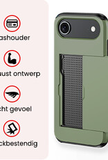 NoXx NoXx iPhone Air Hoesje Pashouder Hard Met Screenprotector - Donker Groen
